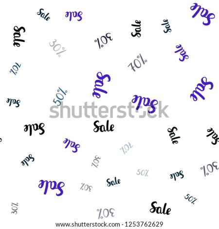 Dark BLUE vector seamless cover with symbols of 30, 50, 70 % sales. Illustration with signs of sales on abstract template. Backdrop for ads, leaflets of Black Friday.