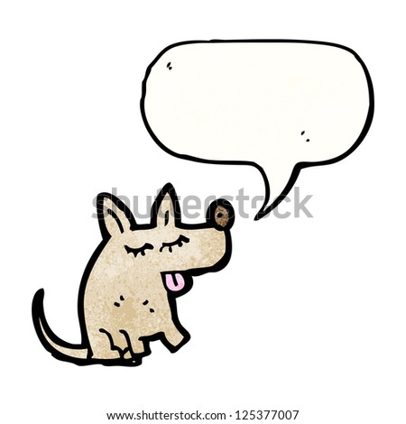 cartoon dog with speech bubble