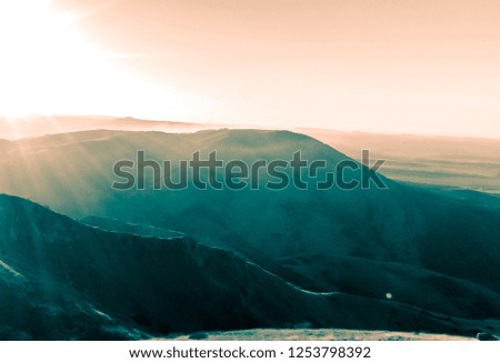 Summer day landscape with the sea and mountains. Republic of Crimea