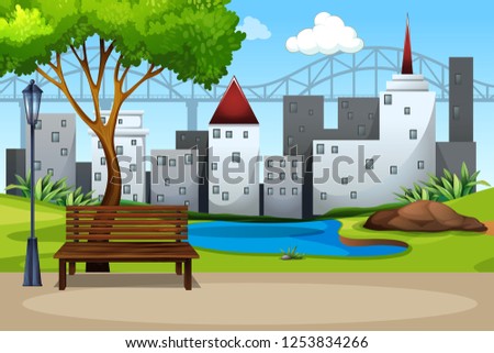 An urban nature park illustration
