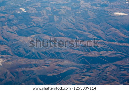 Top view from fly, aerial view of 