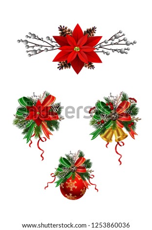 Christmas festive decoration from christmas tree branches