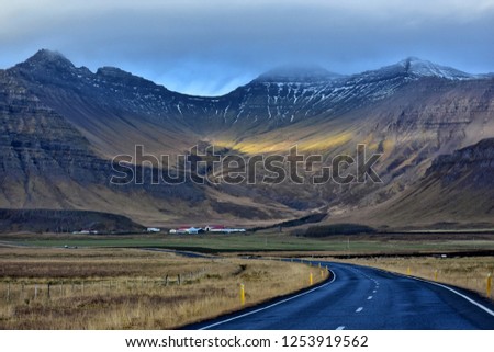 road trip to hvalfjordur fjord in iceland - mountain view