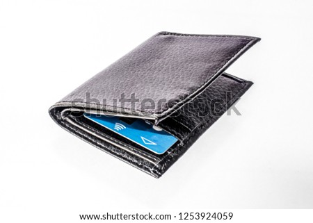 wallet with credit card isolated on a white background
