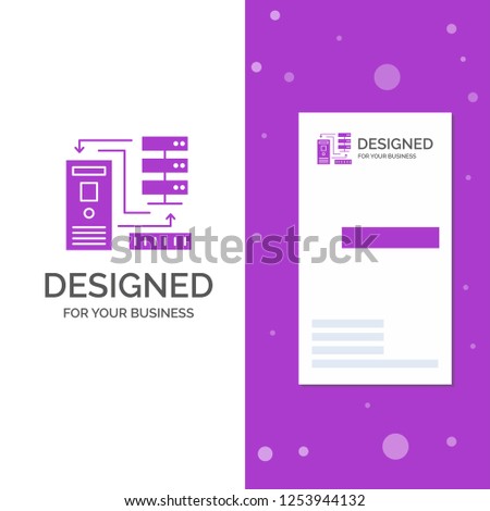 Business Logo for Combination, data, database, electronic, information. Vertical Purple Business / Visiting Card template. Creative background vector illustration