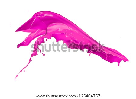 Pink splash isolated on white background