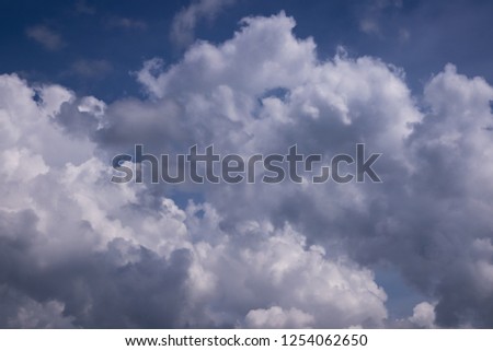 Blue Sky With Beautiful Clouds, cumulus clouds for background