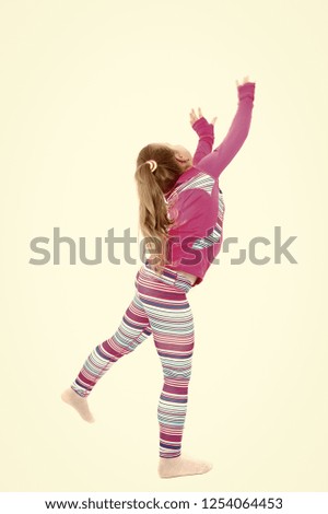 Fitness and health. Education and energy. Sport and success. Workout of small girl isolated on white background. Child in pink sportswear., sport