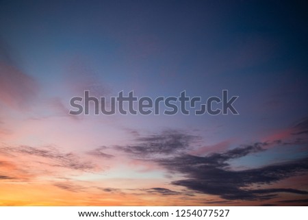 beautiful sunset, clouds in many colors