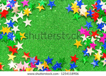 Beautiful green holiday background. Shiny with stars abstract for weddings, birthdays, Christmas