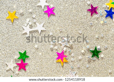 Beautiful silver holiday background. Shiny with stars abstract for weddings, birthdays, Christmas