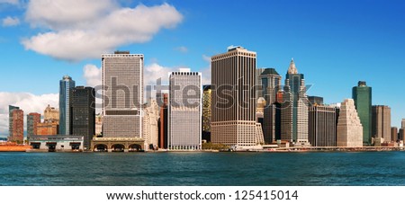 Panoramic view of lower Manhattan skyline, New York City