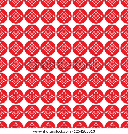 seamless pattern chinese background, red abstract flower vector for backdrop or textile design