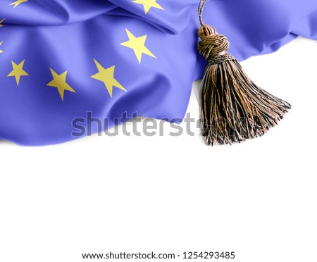 Flag of European Union . Nationals flags of world country turning on transparent background 