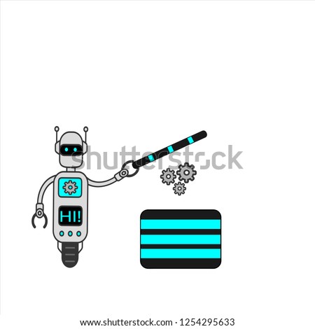 Robot on gray. Chatbot icon. Bot say hi on screen. Customer support service chat bot. Flat vector illustration
Open source concept. Box as metaphor of free software. Download and install file for free