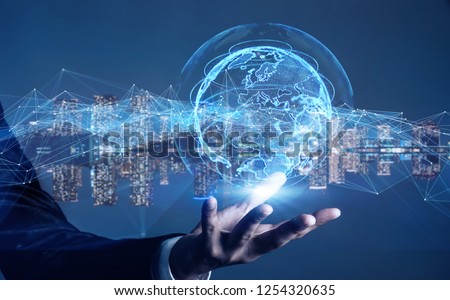 Global communication network concept. Royalty-Free Stock Photo #1254320635