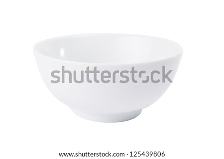 White ceramic bowl on white background