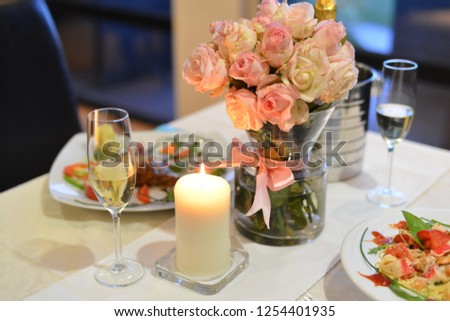 Romantic candlelight dinner