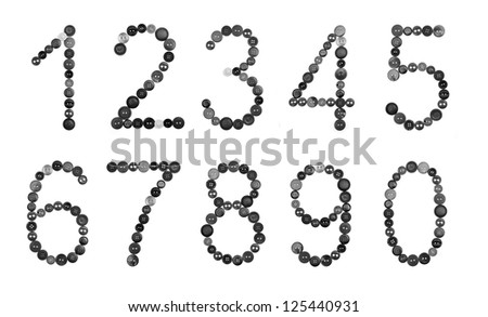 Numbers made from sewing buttons