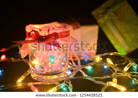 light in the glass, light background, new year background