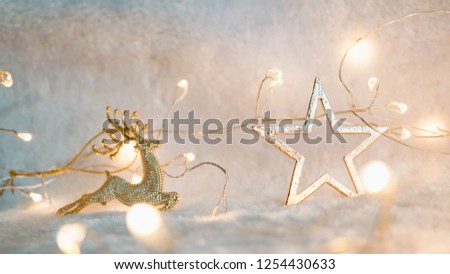 Christmas decoration on soft and blurry light background for new year and Christmas concept