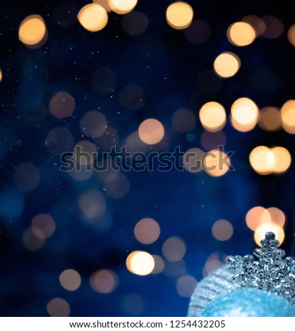 Poster decorations. Glitter bokeh background. Christmas and New Year holidays, winter season. Greeting card 2019