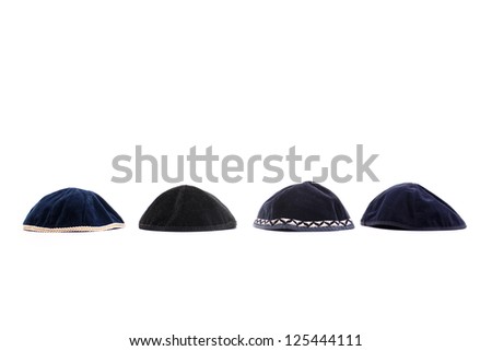A kipa is a small hat worn by Jewish. Royalty-Free Stock Photo #125444111