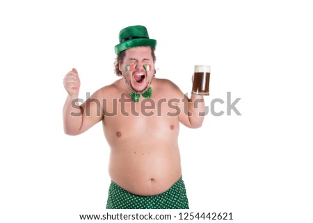 St.Patrick 's Day. Funny fat man.