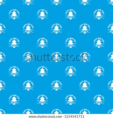 Vintage christmas tree pattern vector seamless blue repeat for any use
