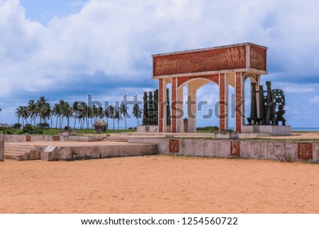 View to the Gate of No Return, Ouidah, Benin Royalty-Free Stock Photo #1254560722