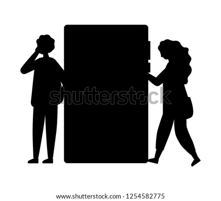 man and woman using mobile technology