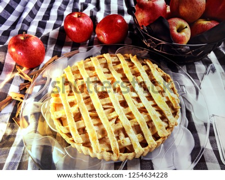 Apple pie on the table