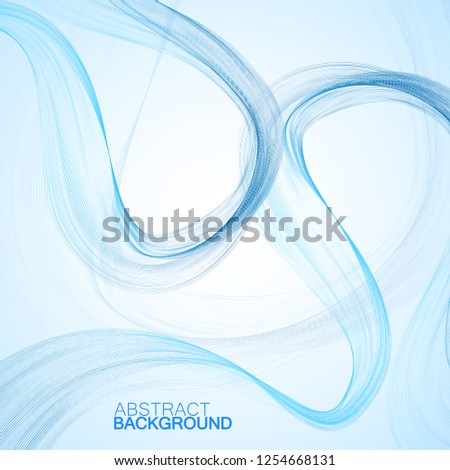 Abstract background with blue waves, vector