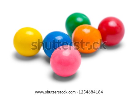 Few Gum Balls Isolated on a White Background. Royalty-Free Stock Photo #1254684184