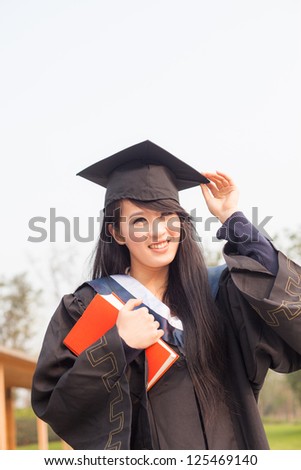 Portrait of a thoughtful graduation student