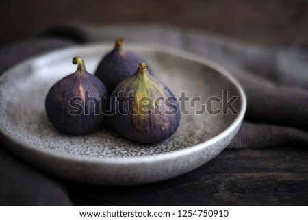 Three figs on a plate