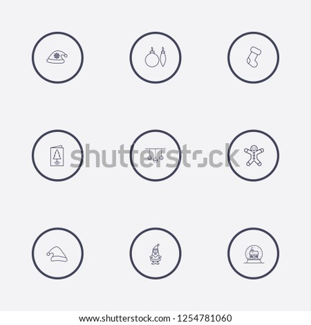 Outline 9 christmas icon set,vector illustration.Can be used for holiday design