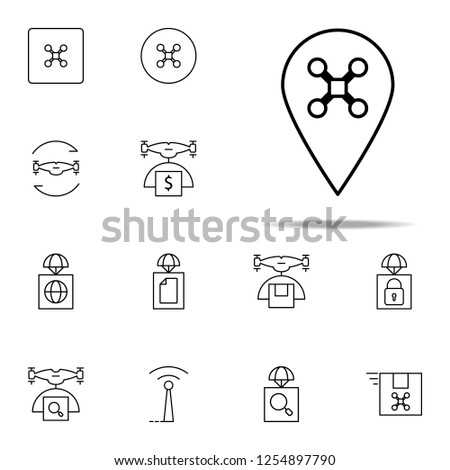 pin drone icon. Drones icons universal set for web and mobile