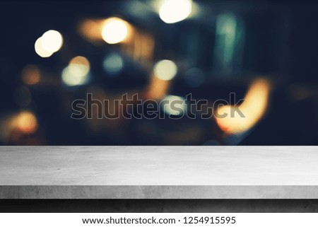 cement shelf table with blur bokeh  backgrounds, for display products