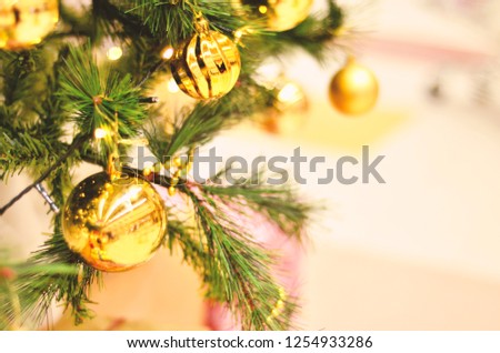 Christmas tree background. Free space for text.