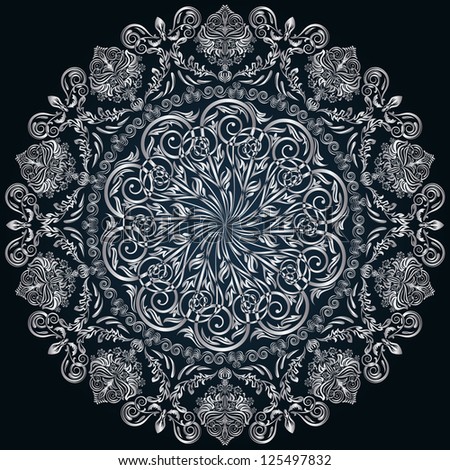 Ornamental round floral lace pattern.