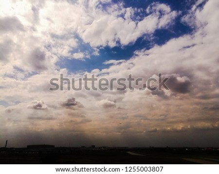 blue sky background with clouds before sunset