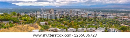 Salt Lake City landscape with a dramatic skyline