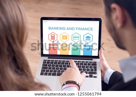 Banking and Finance Accounting Money Savings Credit Card Bank Building Word With Icons