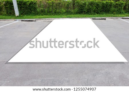 
outdoor car parking and empty white floor .Blank space for text and images.