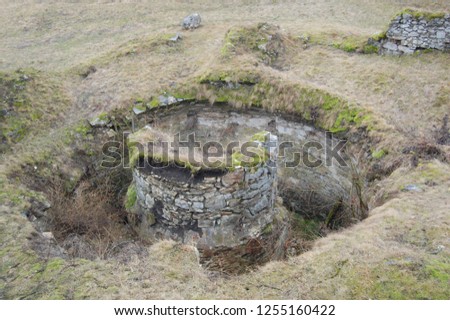 scenic view of historical stone ruins from old castle in Slovakia