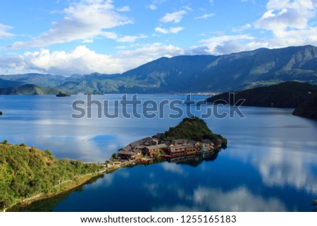 The charming natural scenery of lugu lake