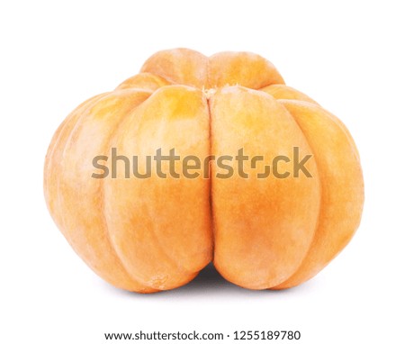 Yellow pumpkin on a white background