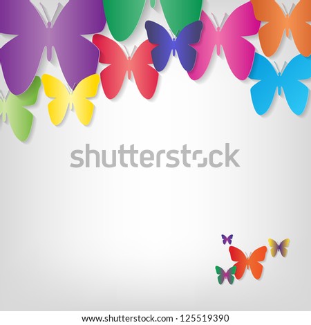 Illustration with butterflies on a grey background