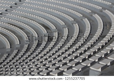 Folds in a modern amphitheater.
